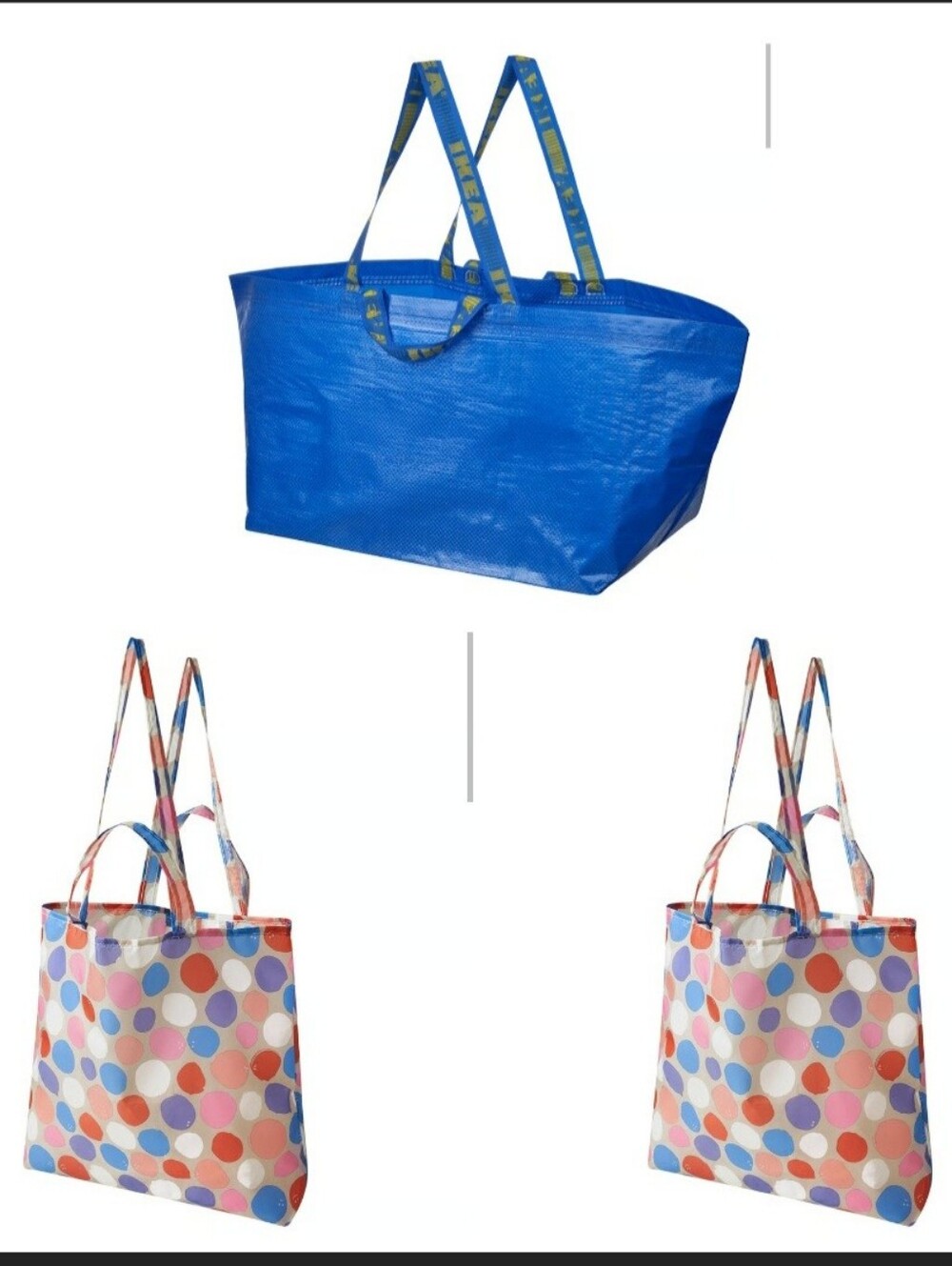 SET of 3 IKEA bags 1 - FRAKTA 19 GALLON & 2 Skynke